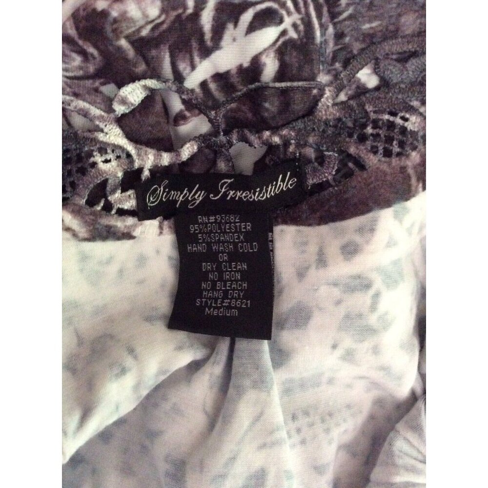 Simply Irresistible Brown White Floral Womens Shirt Size M Cottagecore Artsy - Picture 4 of 6